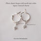Plain Classic Hoops with White Topaz North Star Charm in Sterling Silver