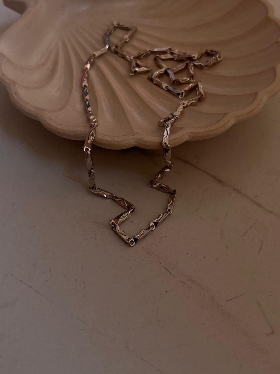Thick textured 925 silver Italian chain necklace  