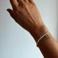 Elegant Basra pearl bracelet stack with cable dot design in silver  
