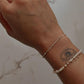 Basra pearl and cable dot sterling silver bracelet set