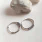 Bohemian oxidised silver wire wrap hoop earrings  
