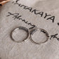 Handcrafted oxidised silver hoops with wire wrap design  