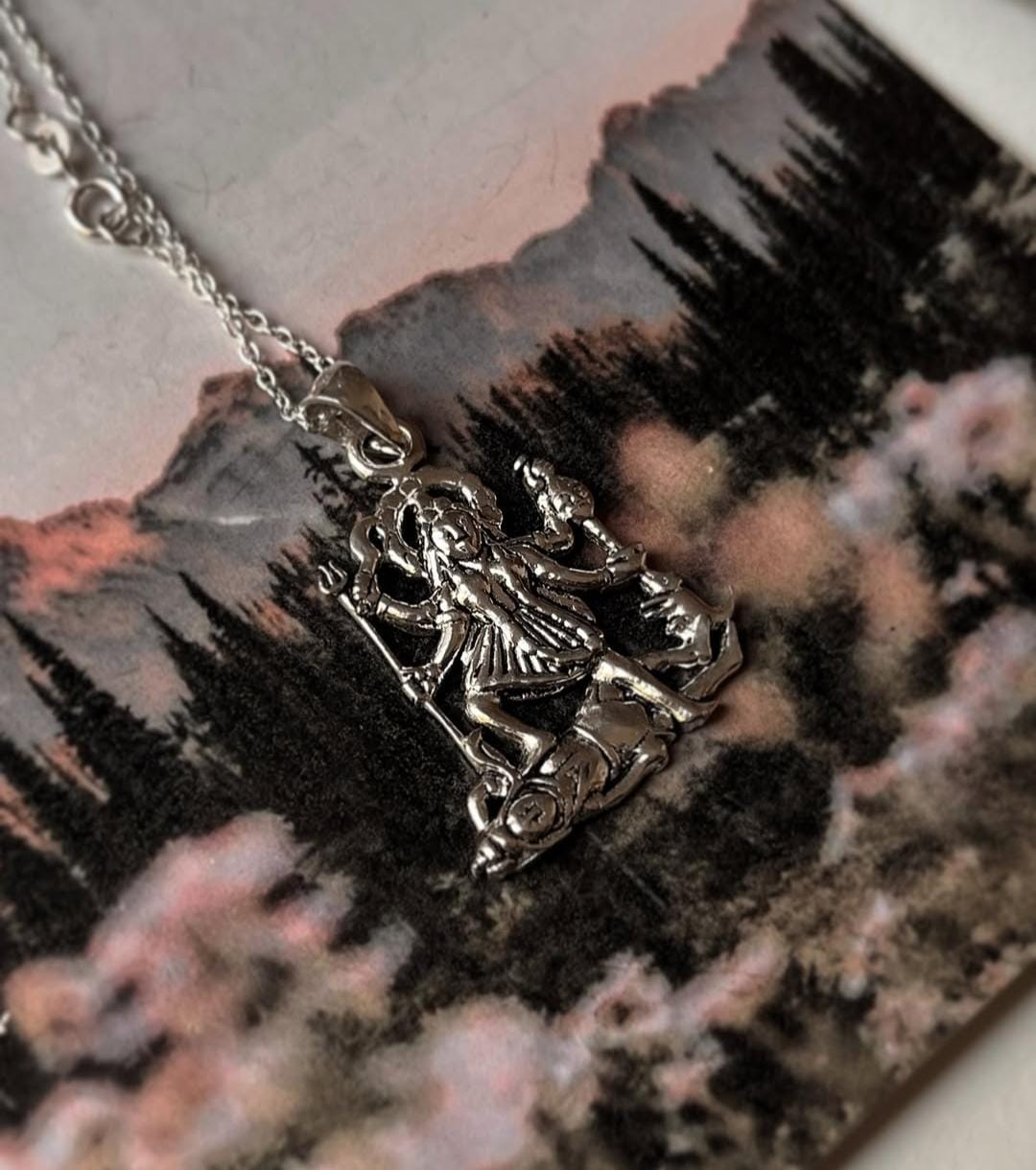 925 Sterling Silver pendant featuring Kali Maa and Shiv Ji for blessings