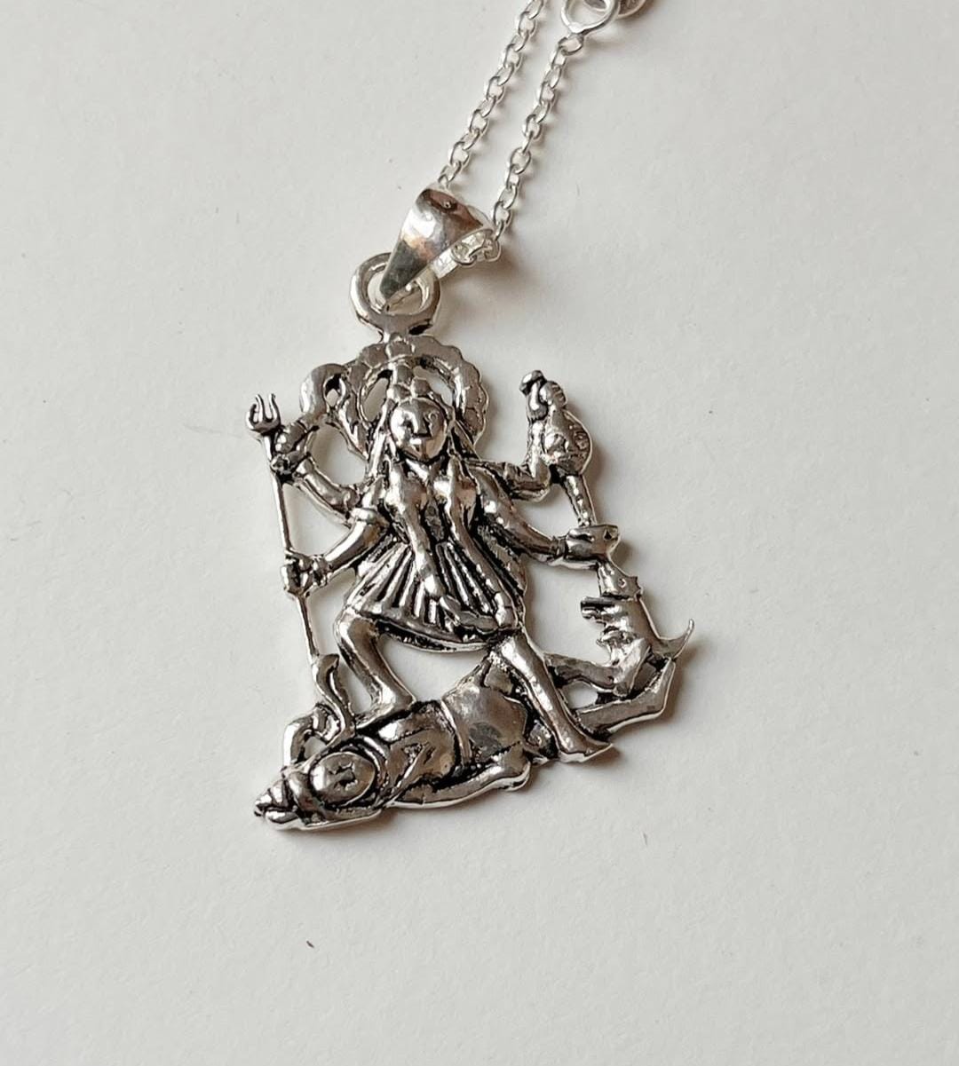 Handcrafted Kali Maa Shiv Ji pendant in 925 sterling silver  