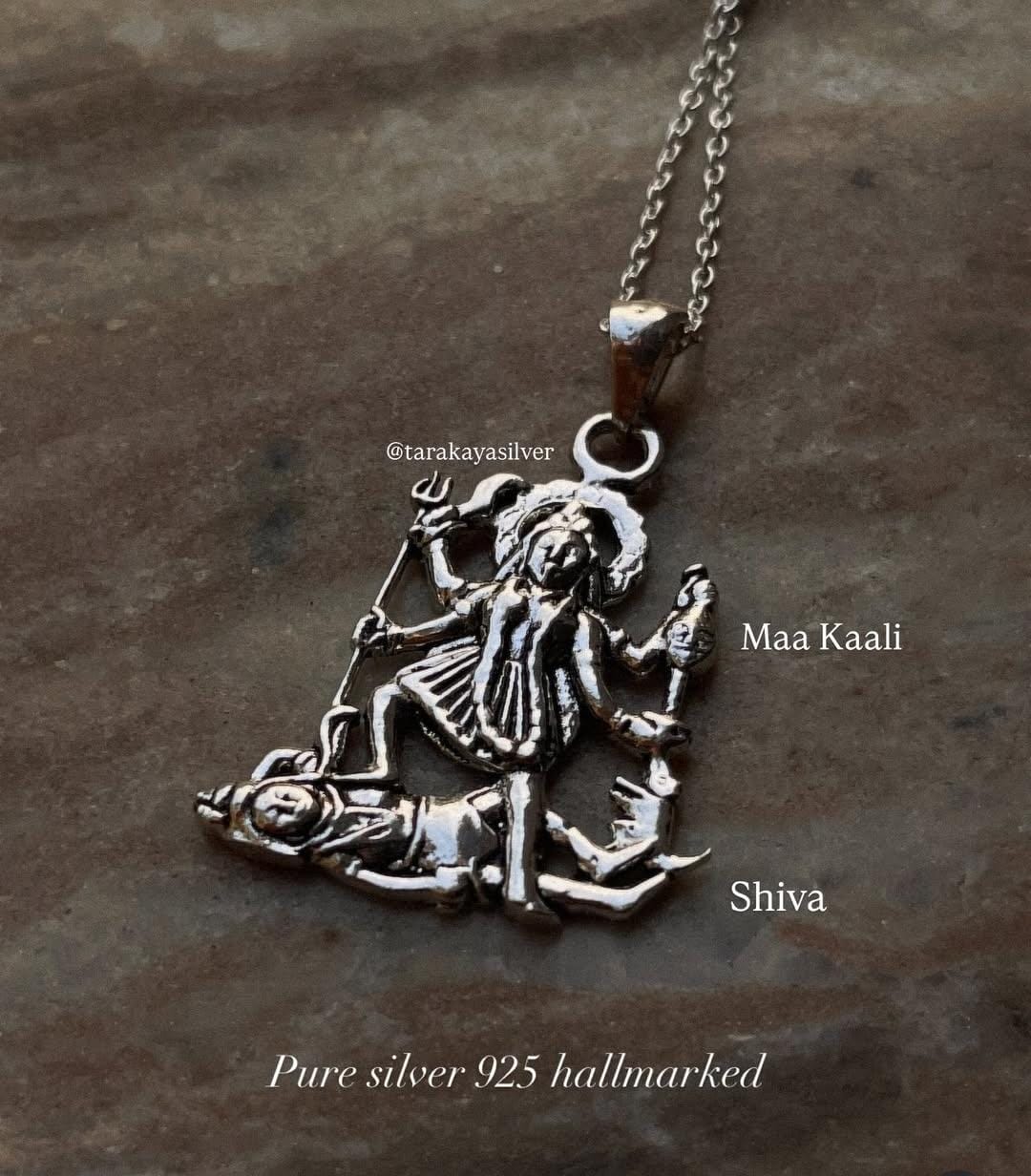 Kali Maa Shiv Ji 925 Sterling Silver pendant for spiritual devotees  