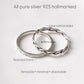 Textured Band & Loose Braided Stack Set Silver Ring