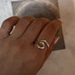 Beach wave handcrafted silver ring with unique design  