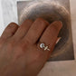 Moon flower holder 925 sterling silver ring  