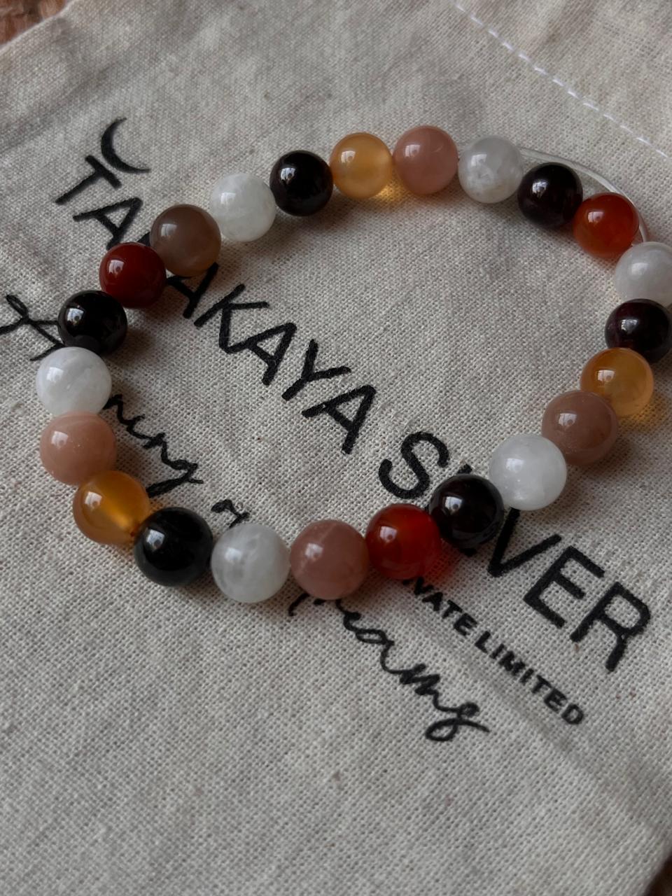 PCOS relief crystal bracelet with natural healing stones