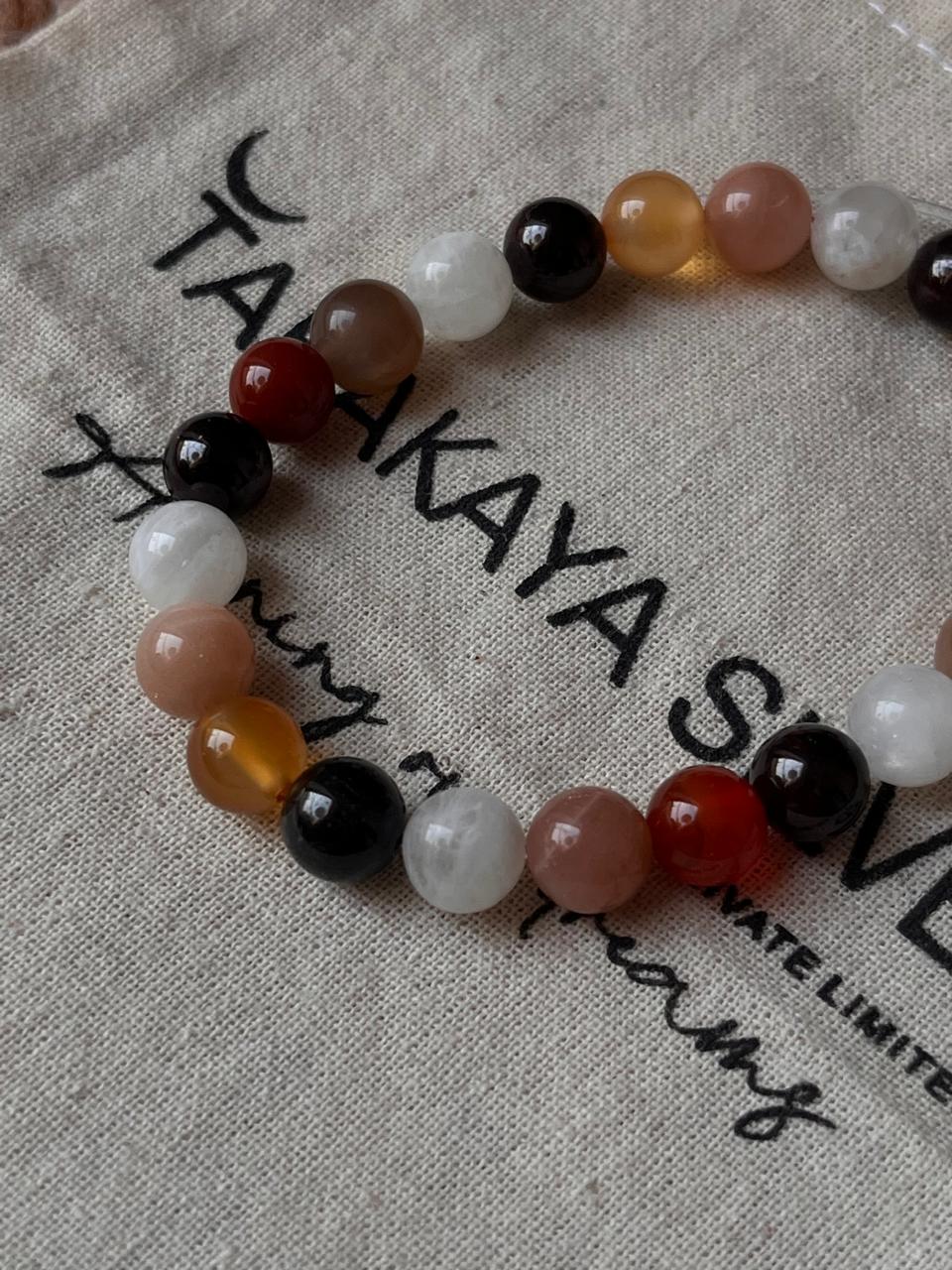 8mm gemstone bracelet for PCOS support and energy healing  