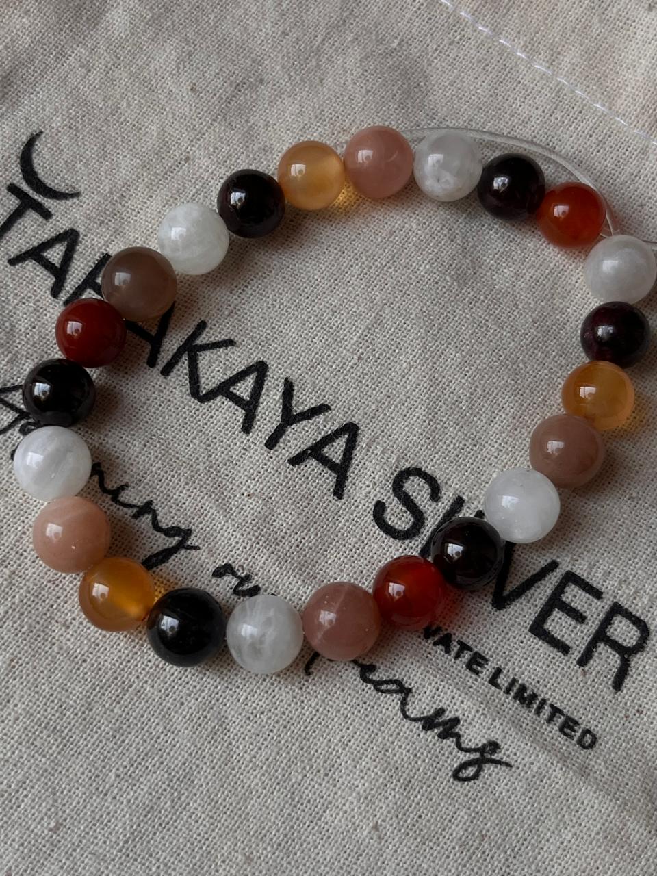 Intention bracelet with natural 8mm crystals for hormone balance  