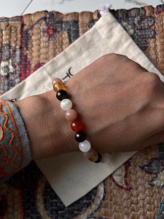 Crystal therapy bracelet for PCOS and reproductive health