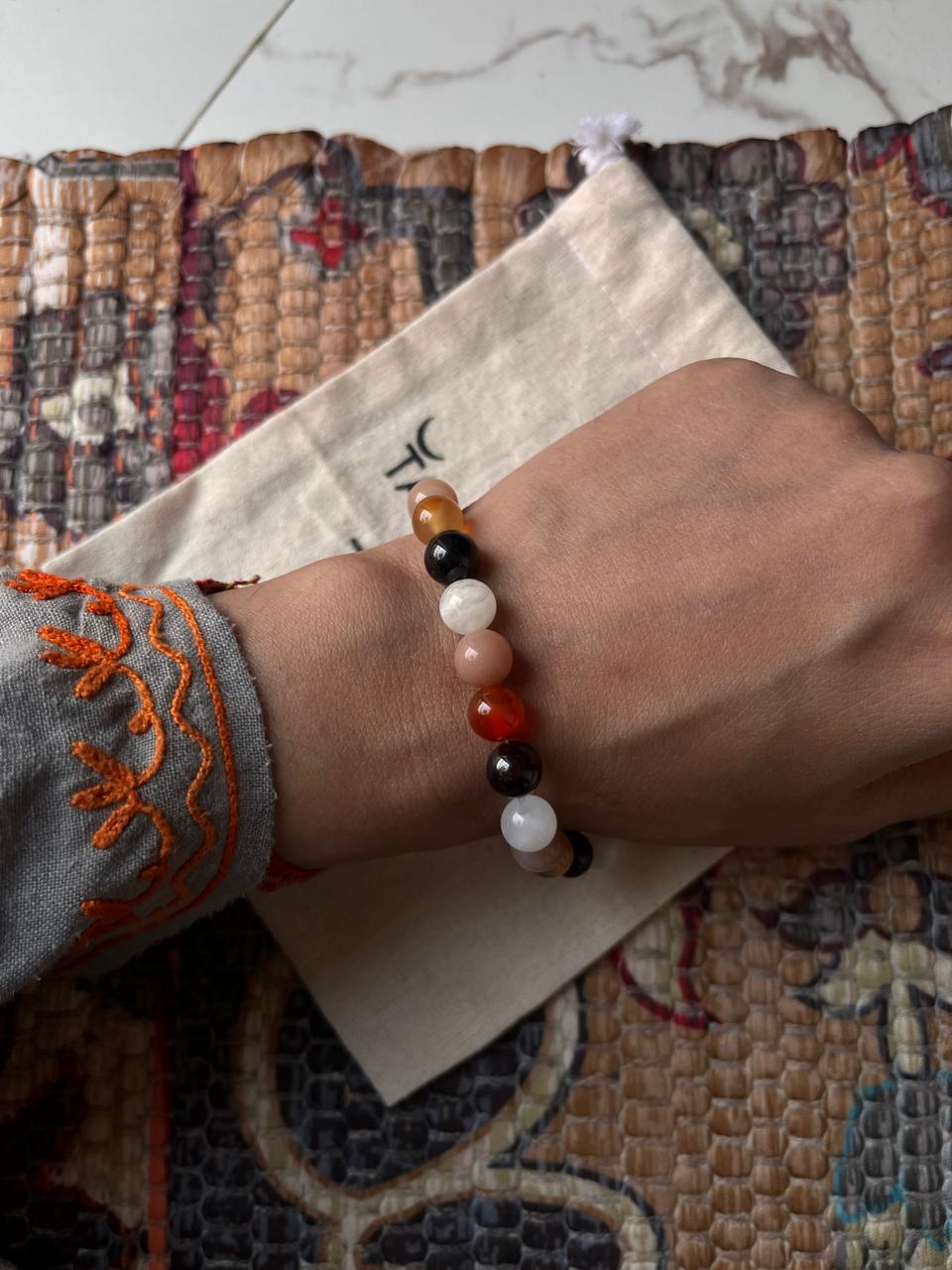 Intention healing bracelet for PCOS with 8mm crystal beads  