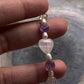 Healing rose quartz heart bracelet in sterling silver  