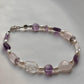 925 silver bracelet with rose quartz heart for healing energy  