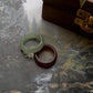 Green aventurine and carnelian crystal stackable ring set