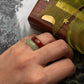Natural green aventurine and carnelian crystal stack rings 