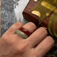 Handcrafted green aventurine and carnelian gemstone stacking rings  
