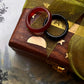 Handcrafted black agate and carnelian stacking rings  