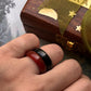Black agate and carnelian crystal band stack set  