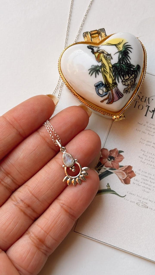Moonstone Boho 925 Sterling Silver Necklace