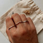 925 silver ring set with wavy, plain, and hammered bands  