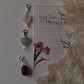 Amethyst tumble, rose quartz heart, and green aventurine heart crystal charm set