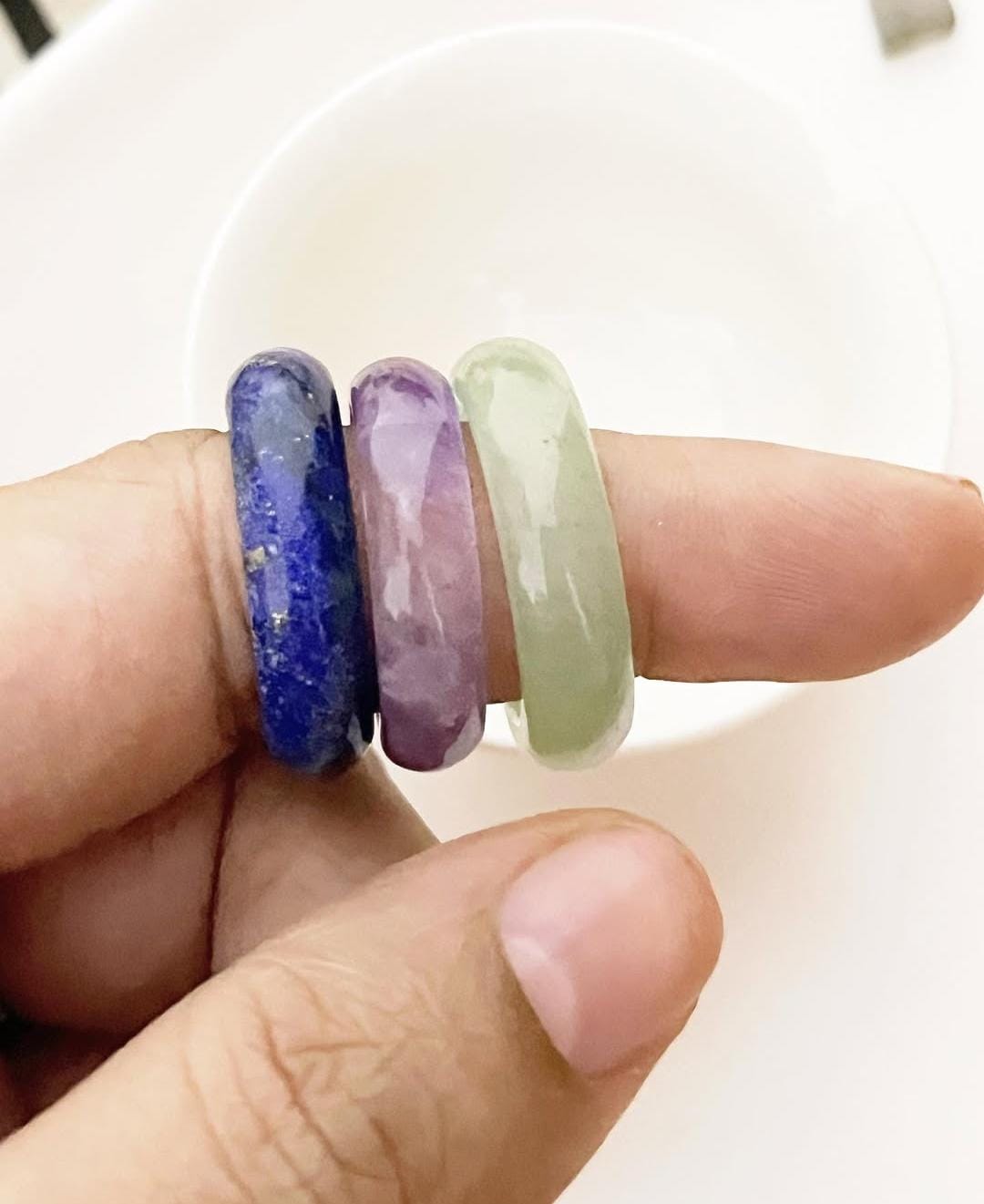  Healing crystal stack set with amethyst, green aventurine, and lapis lazuli