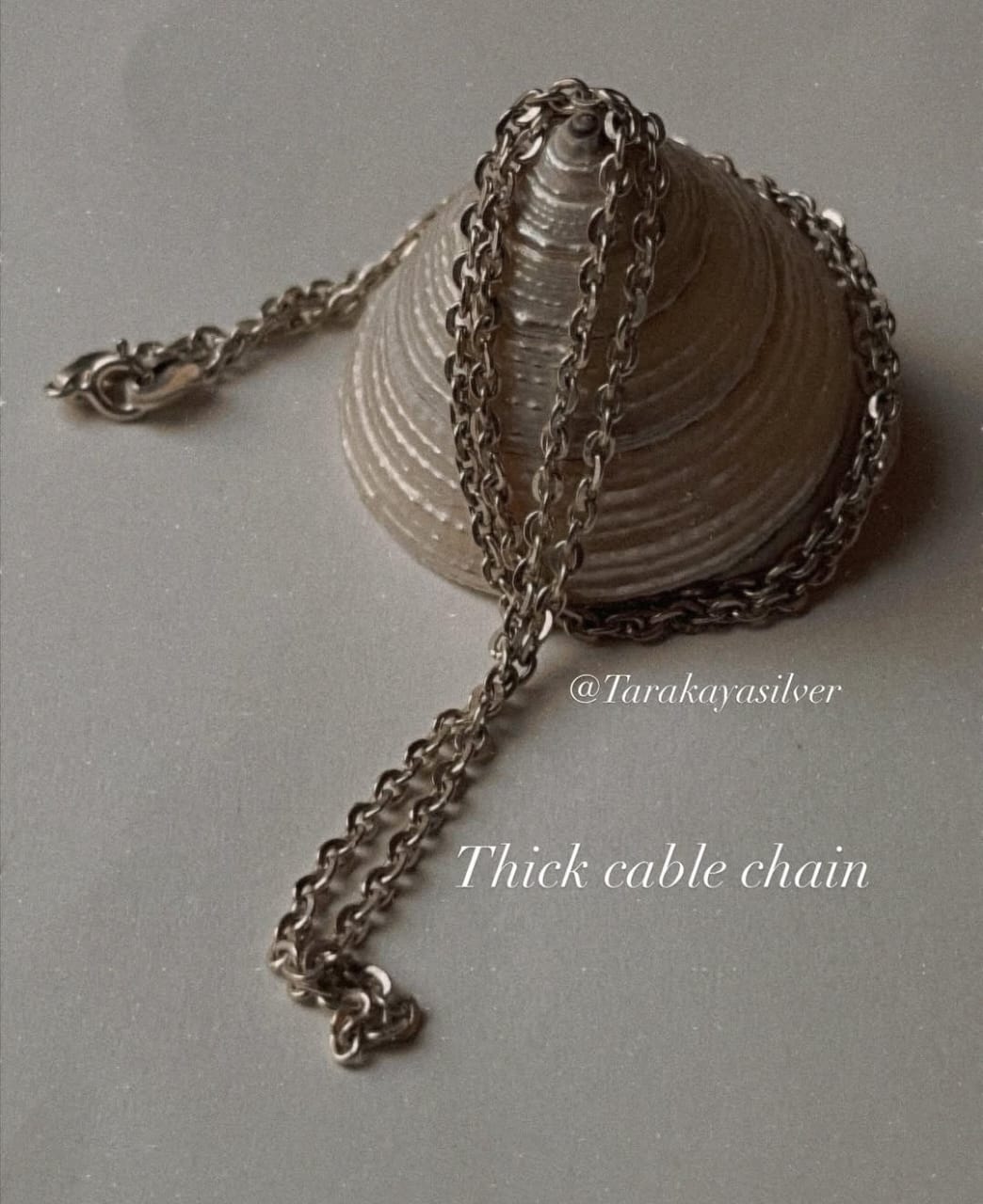 Thick cable chain in 925 sterling silver for bold jewelry  