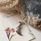 Moon Floral Silver Necklace with Delicate Design  
