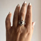 Divine Lotus and Double V stack set 925 sterling silver ring