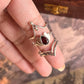 V Tribey & Double V design stack set with garnet gemstone