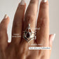 Garnet Divine Lotus 925 sterling silver stackable ring set