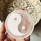 Yin Yang energy balancing plate made from selenite