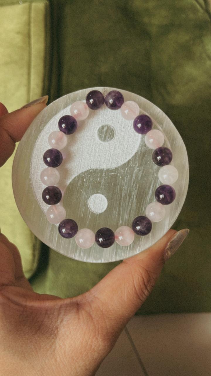 Yin Yang design on selenite crystal charging plate