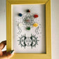 Seven chakra symbol frame with energy centers