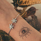 Adjustable Sterling Silver Kada with Double Star CZ Stones  