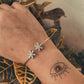 925 Sterling Silver Flexible Kada with CZ Double Star Design
