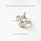 Citrine Lotus & V Tribey Stack Set 925 Sterling Silver Ring