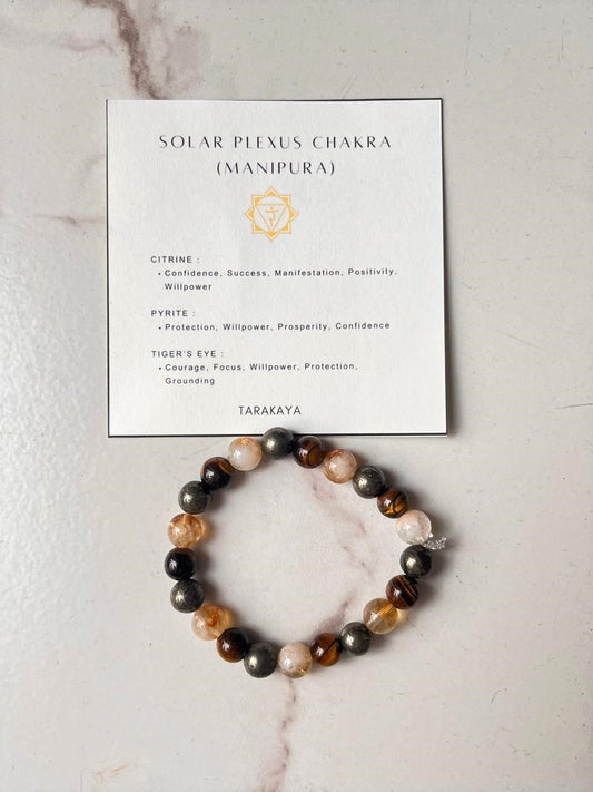 Solar Plexus Chakra (Manipura) 8mm Natural Crystal Bracelet