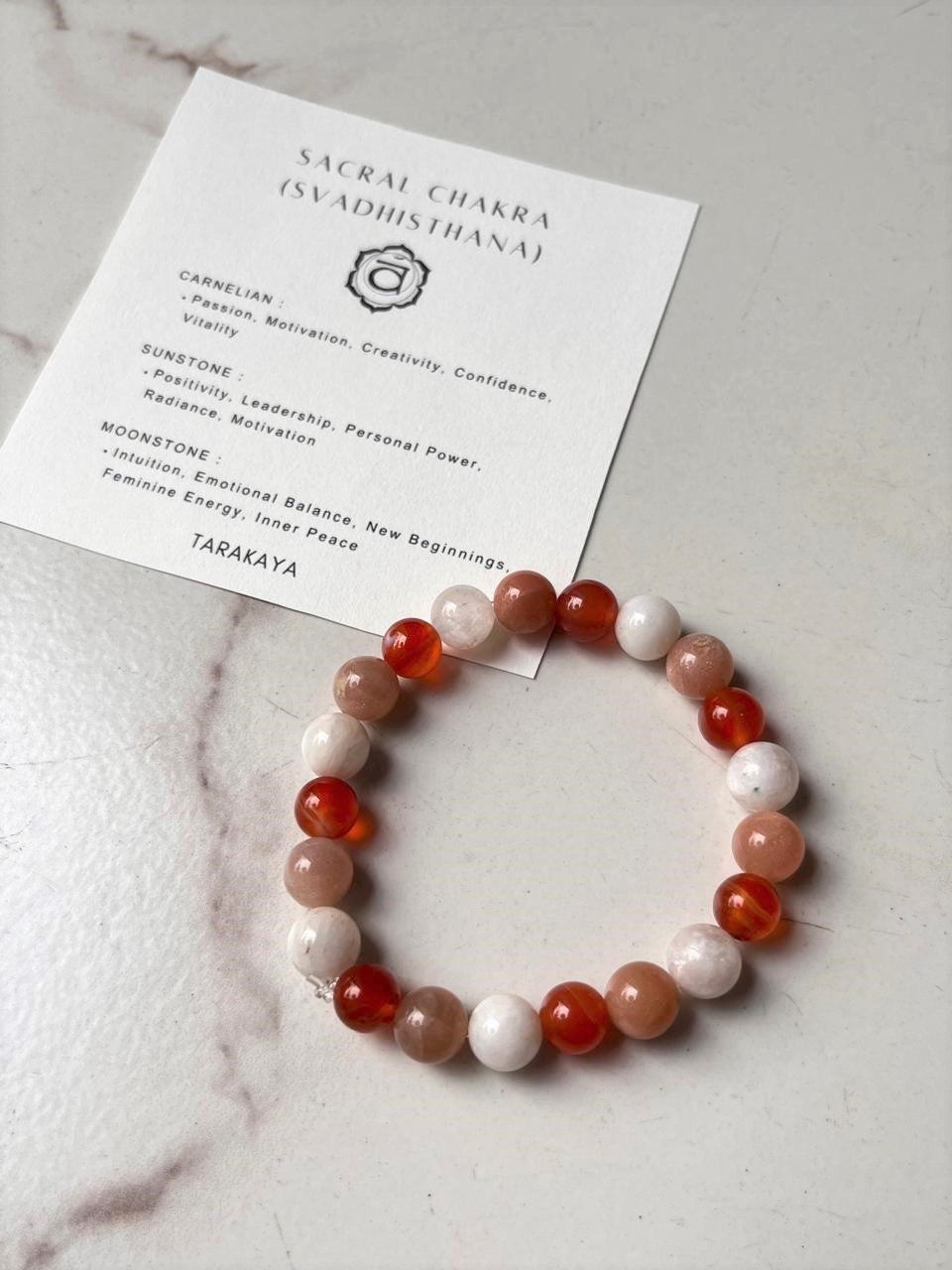 Sacral Chakra (Svadhisthana) 8mm Natural Crystal Bracelet