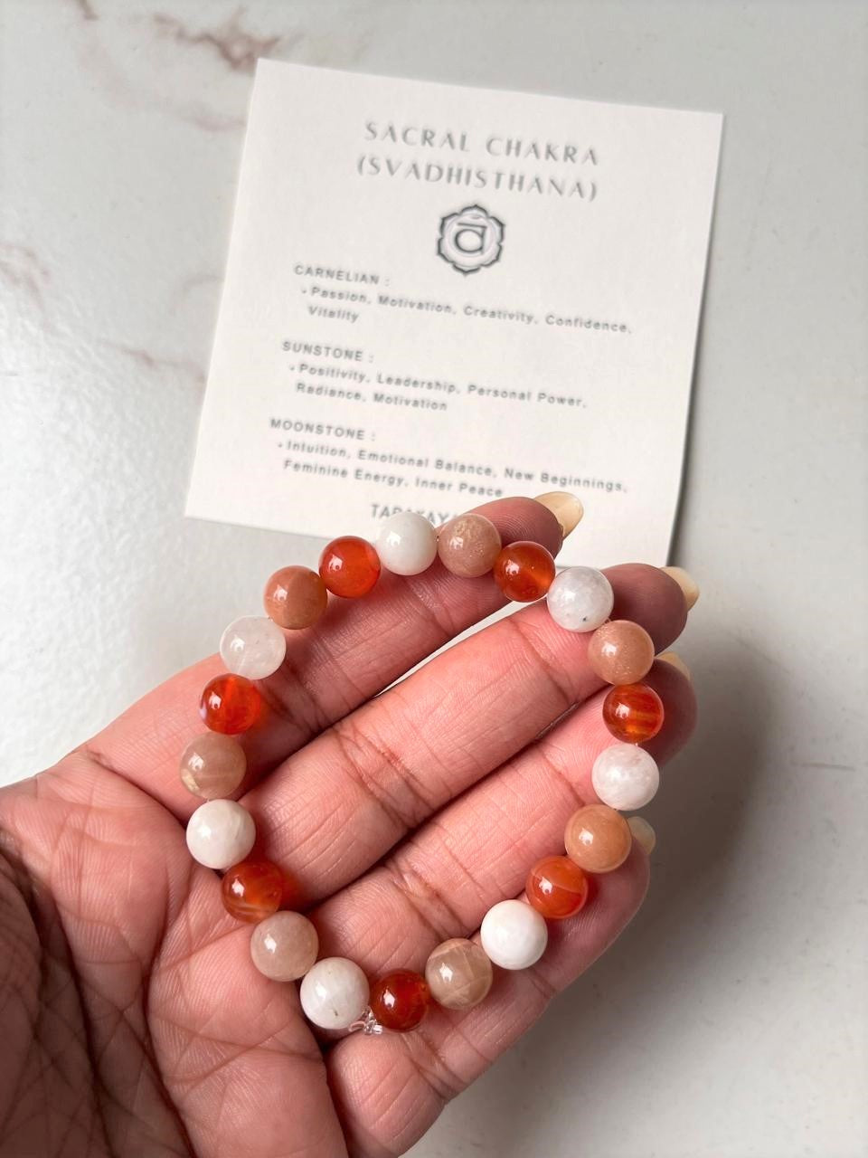 Sacral Chakra (Svadhisthana) 8mm Natural Crystal Bracelet