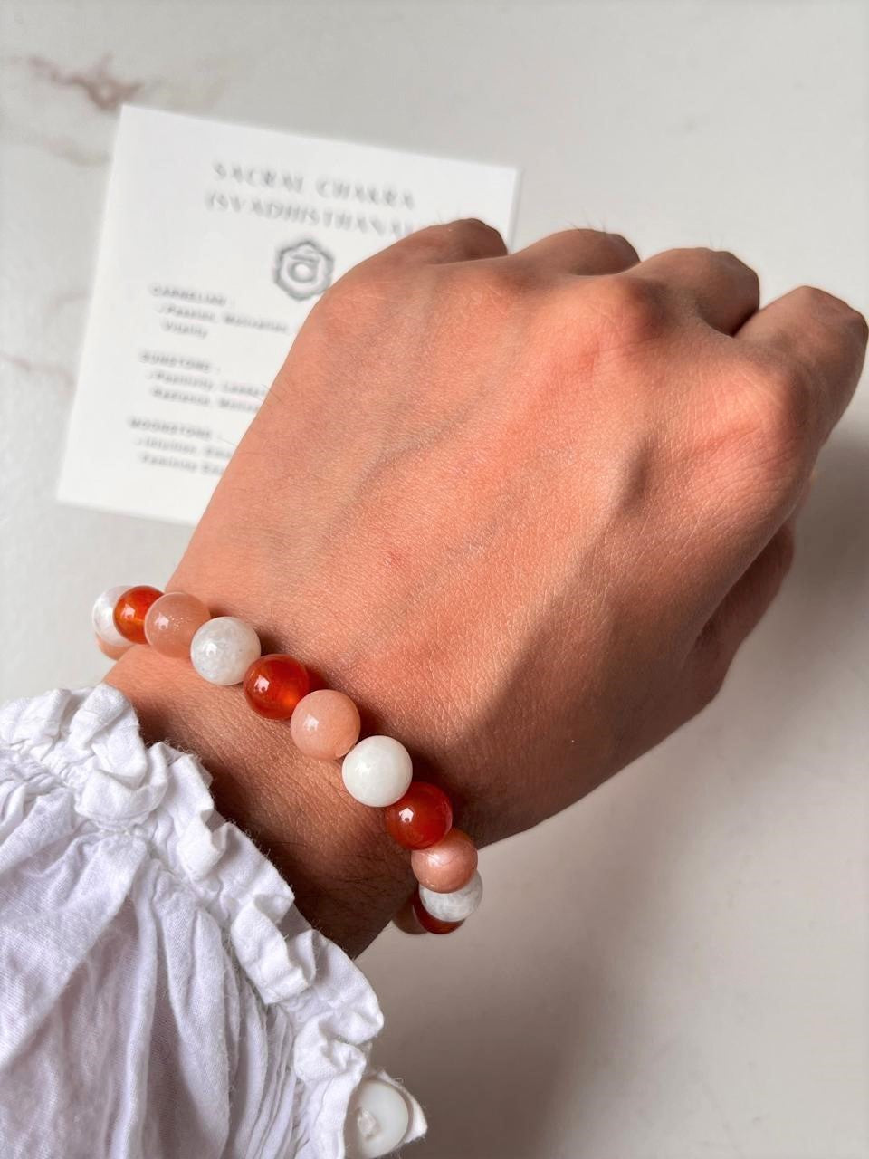 Sacral Chakra (Svadhisthana) 8mm Natural Crystal Bracelet