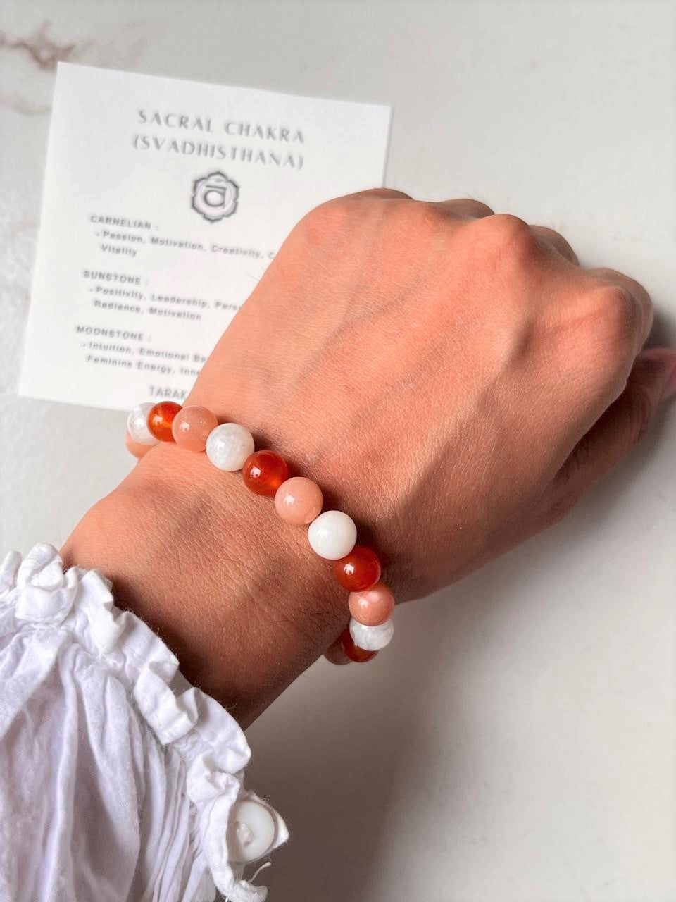Sacral Chakra (Svadhisthana) 8mm Natural Crystal Bracelet
