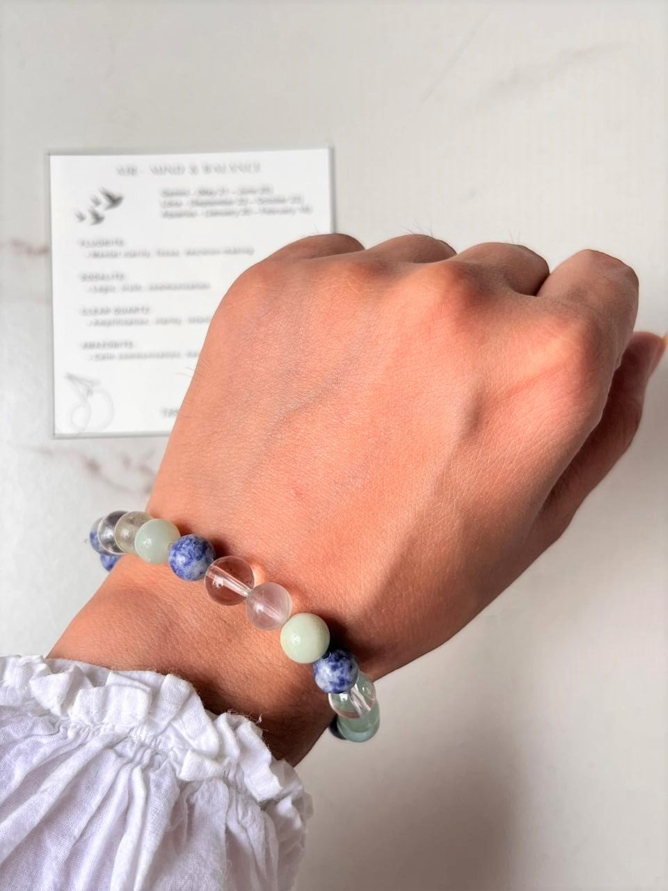 Air- Mind & Balance 8mm Natural Crystal Bracelet