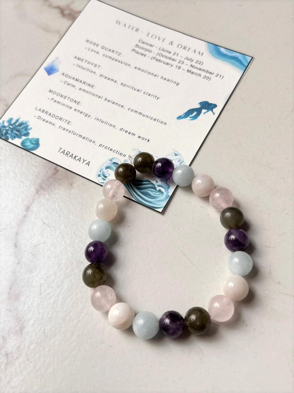 Water- Love & Dream 8mm Natural Crystal Bracelet