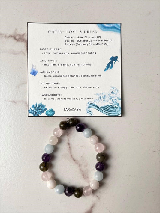 Water- Love & Dream 8mm Natural Crystal Bracelet