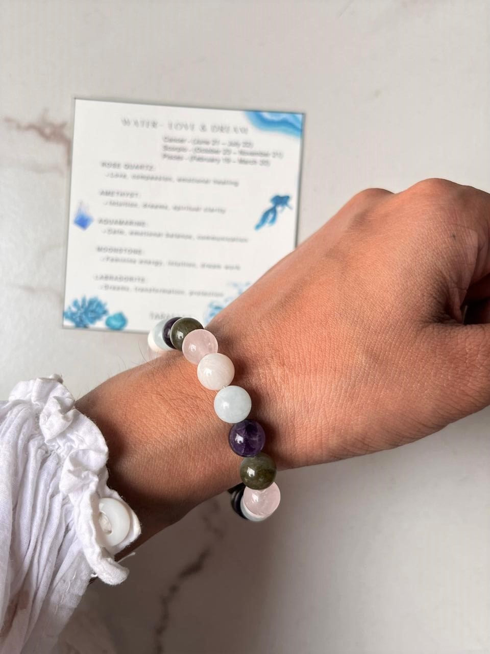 Water- Love & Dream 8mm Natural Crystal Bracelet