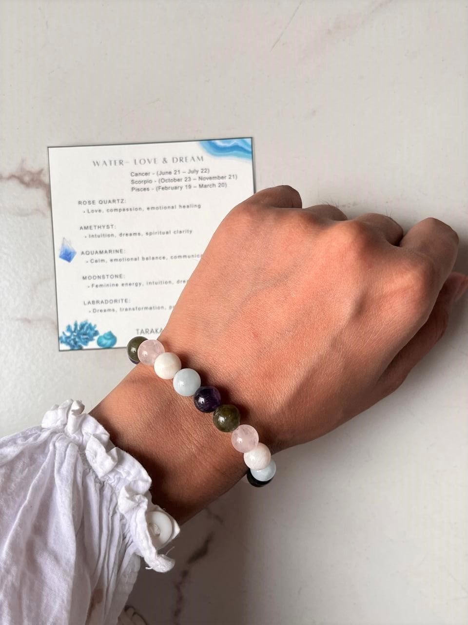 Water- Love & Dream 8mm Natural Crystal Bracelet