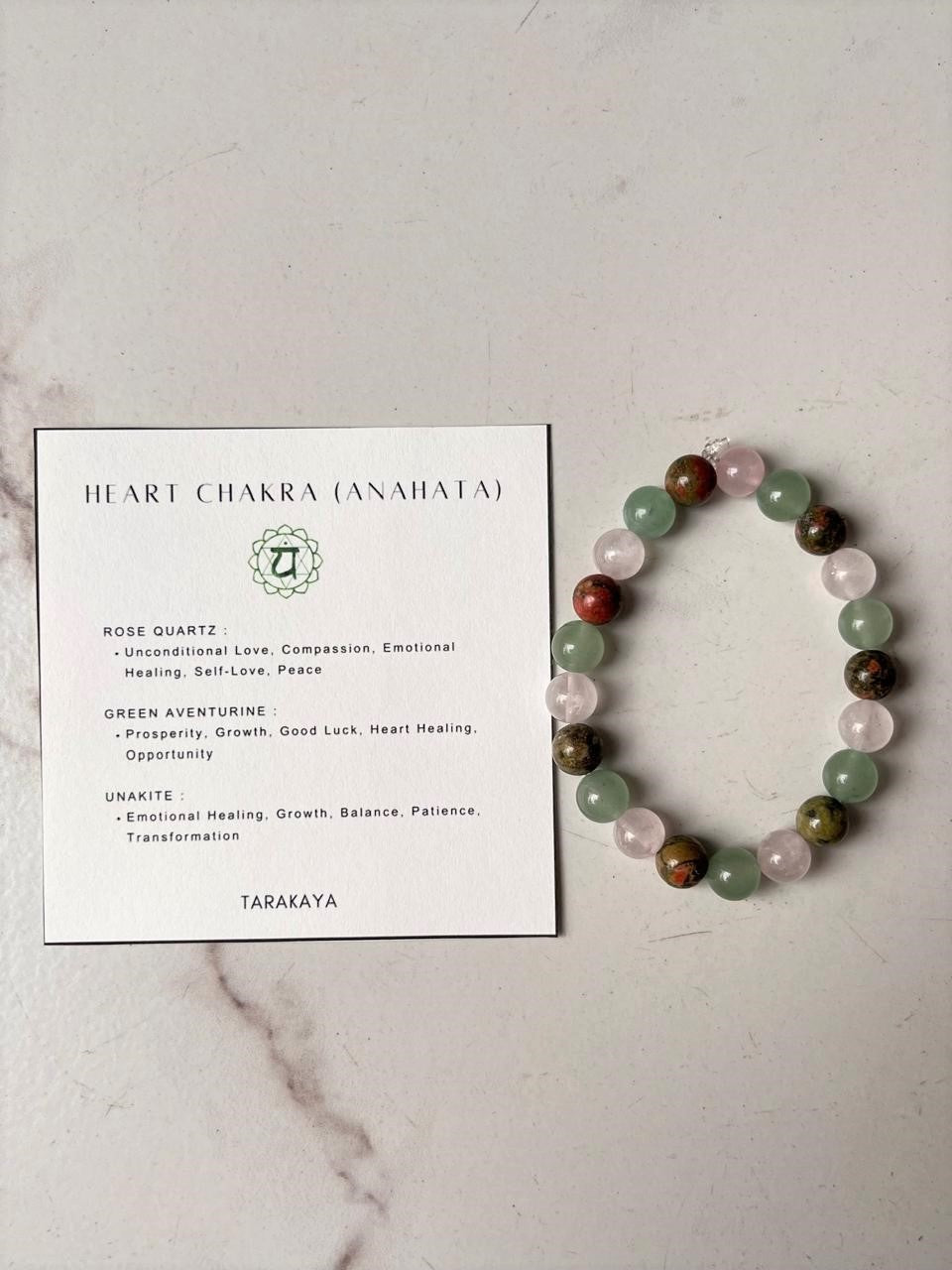 Heart Chakra (Anahata) 8mm Natural Crystal Bracelet